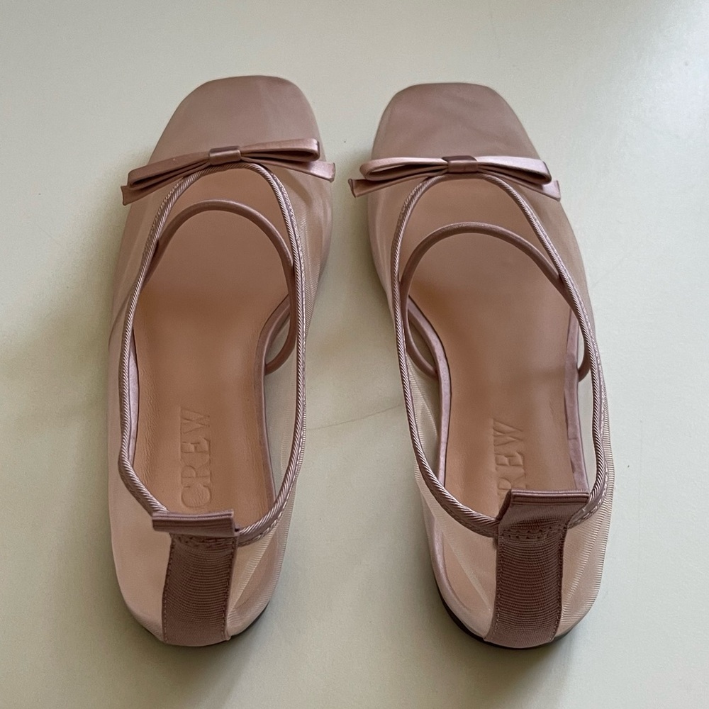 J. Crew Womens Quinn Mary Jane Mesh Ballet Flats in Warm Blush - Size 6 - Picture 8 of 10